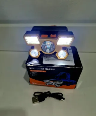 Lanterna de cabeça recarregável LED