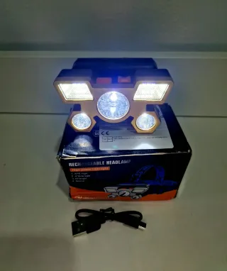 Lanterna de cabeça recarregável LED