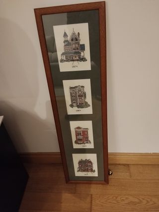 Cuadro Punto de Cruz Casas Antiguas