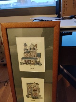 Cuadro Punto de Cruz Casas Antiguas