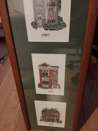 Cuadro Punto de Cruz Casas Antiguas