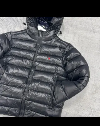 Abrigo Ralph Lauren Negro con Capucha