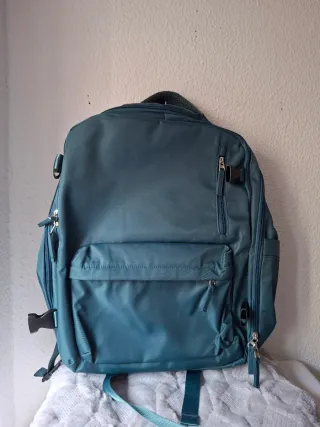 Mochila Viaje Premium Verde Petróleo 50x50 con USB