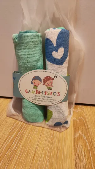 Gamberritos Muselinas/Pañales 2 uds 80x80cm