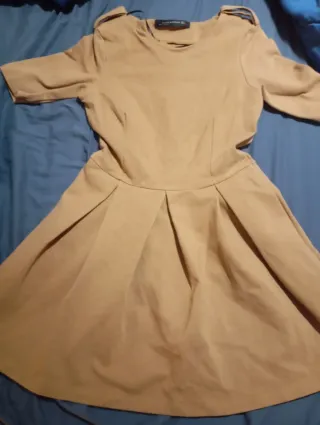 Vestido Zara Beige Mujer