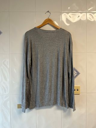 Camiseta manga larga Tramas gris talla M