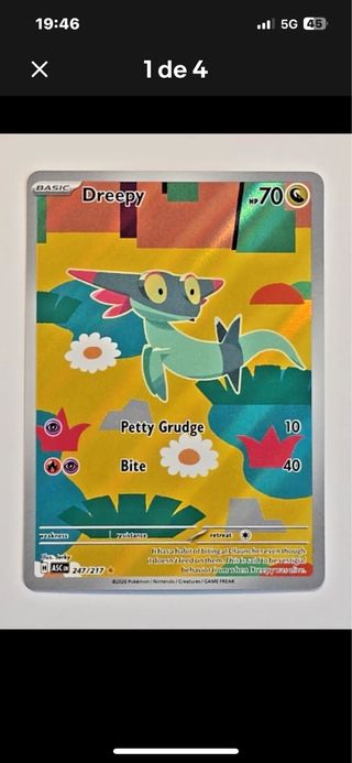 Carta Pokémon Dreepy 247/217 toda tipo de cartas,