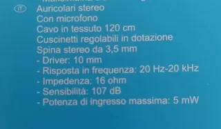 Auricolari stereo blu con microfono