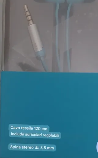 Auricolari stereo blu con microfono