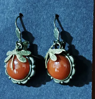 Orecchini vintage stile boho con corniola