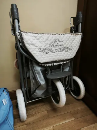 Carrito gemelar muñecos y ropita