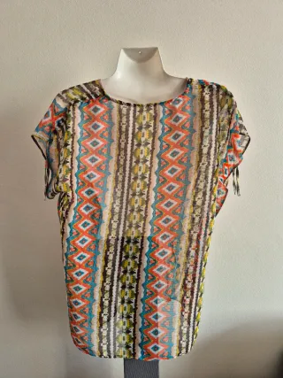 Blusa Colorida Fina Transparente