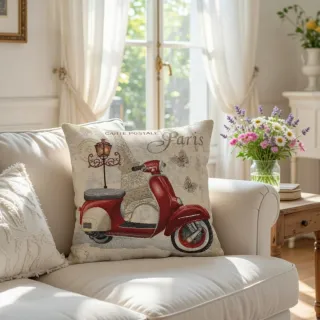 Pack 2 Fundas Cojín 45x45cm moto París