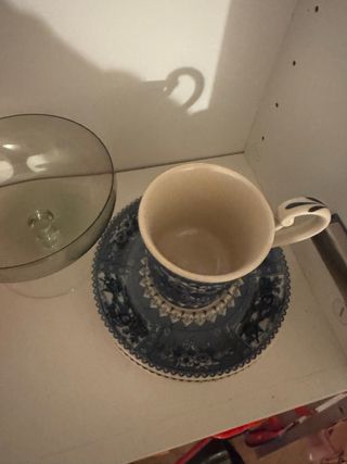 Servizio Tè Vintage Ceramica Blu Stile Delft