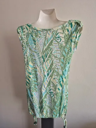 Blusa Túnica Verão Verde com Atilhos