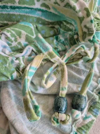 Blusa Túnica Verão Verde com Atilhos