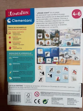 Juego Clementoni ¿Dónde Viven? 4-6 años