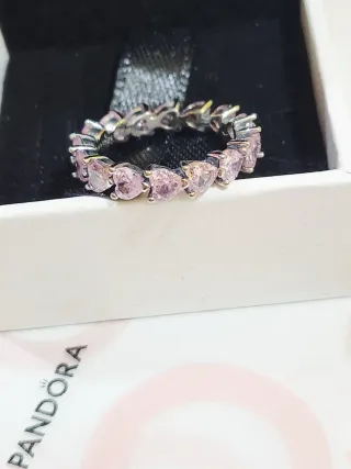 Anillo Pandora Corazones Brillantes. Talla 54/14