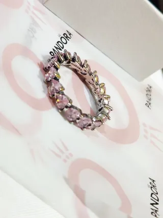 Anillo Pandora Corazones Brillantes. Talla 54/14