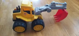 Excavadora de juguete amarilla, tamaño grande