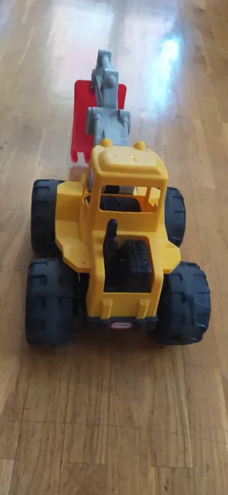 Excavadora de juguete amarilla, tamaño grande