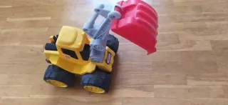 Excavadora de juguete amarilla, tamaño grande