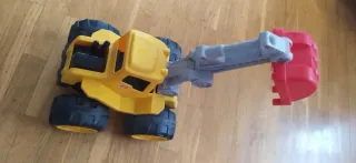 Excavadora de juguete amarilla, tamaño grande