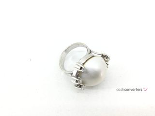 anillo oro 18k con piedra con diamante,perla