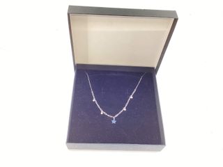 cadena plata 925mm con piedra con circonita 19 2.5cm