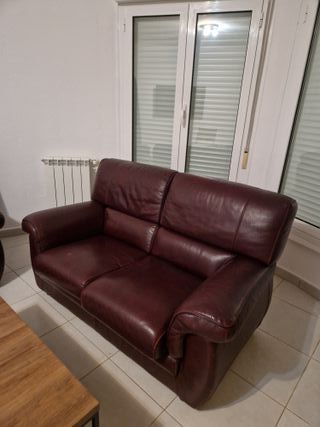 Divano in pelle marrone a 2 posti