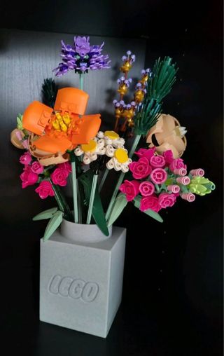 Set Fiori Lego con Vaso Grigio