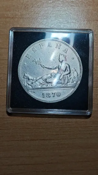 5 Pesetas España 1870 SNM *estrellas*