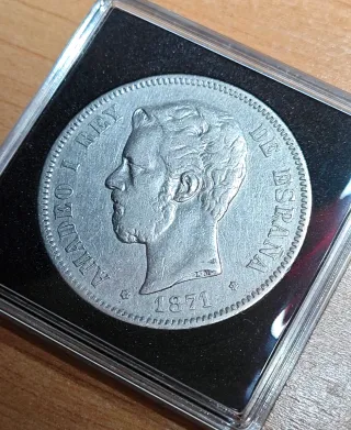 5 Pesetas Amadeo 1871 *estrellas*