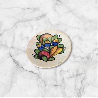 Frutero de cerámica decorado