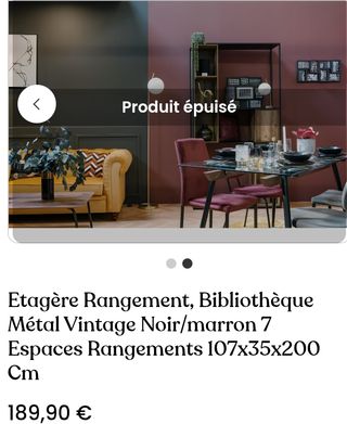 Estantería vintage de metal negro/marrón