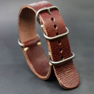 Correa de reloj NATO de cuero estilo militar