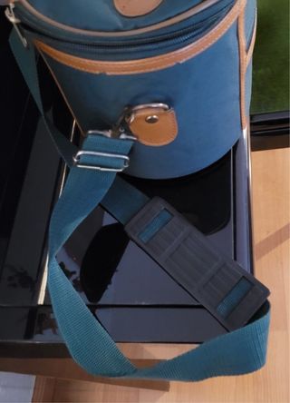 Neceser rígido vintage verde y marrón