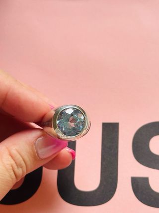 Anillo Tous Topacio Azul Plata