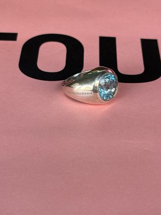 Anillo Tous Topacio Azul Plata