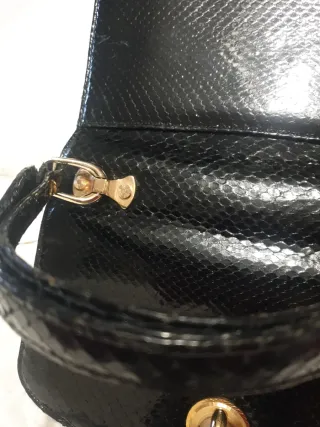 Bolso Vintage Piel Serpiente Negro