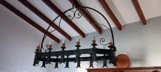 Lámpara Techo y 2 Apliques Pared Hierro Negro