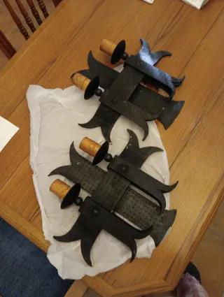 Lámpara Techo y 2 Apliques Pared Hierro Negro