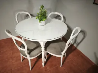 Conjunto Salón Isabelino Mesa, Recibidor y Sillas