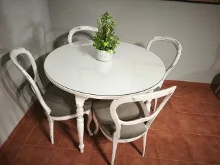 Conjunto Salón Isabelino Mesa, Recibidor y Sillas