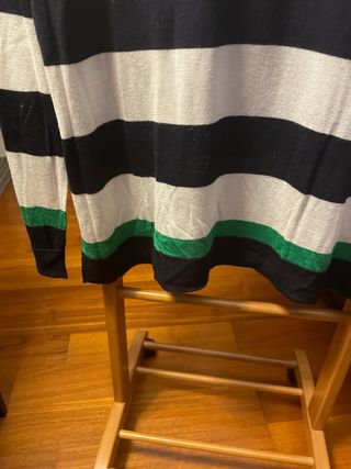 Jersey Zara Rayas Blanco Negro Verde