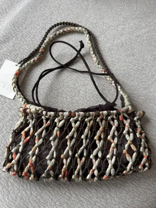 Bolso Zara nudos marron/beige nuevo
