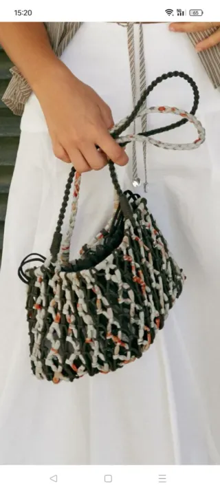 Bolso Zara nudos marron/beige nuevo