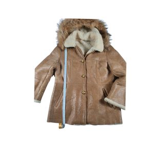 Cappotto Montone Shearling Beige Pelliccia Anni 90