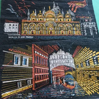 Arazzo Venezia Tessuto con brillantini 50x28cm.