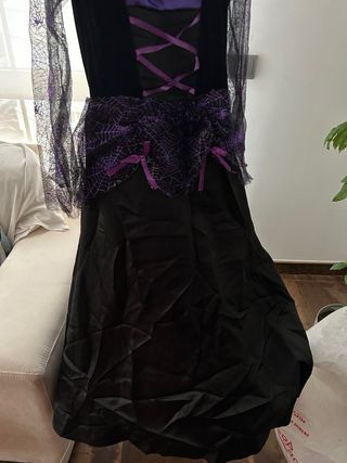 Disfraz Bruja Infantil Negro/Morado Talla 10-12